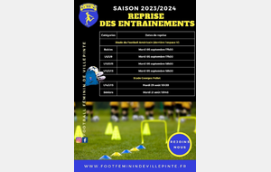 Saison 2023/2024 - Reprise des entraînements