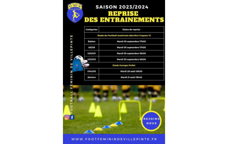 Saison 2023/2024 - Reprise des entraînements