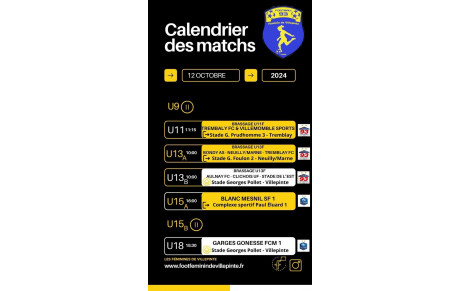 Programme du samedi 12 octobre 2024